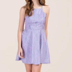 Francesca’s Periwinkle Lace Fit & Flare Dress, S